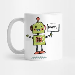 Cute Happy Robot Mug